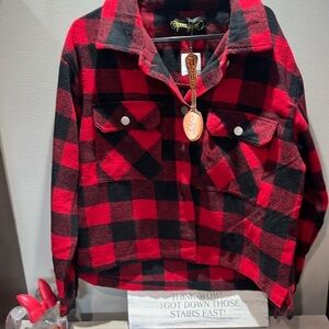 NWTs flannel bomber jacket woman’s size medium